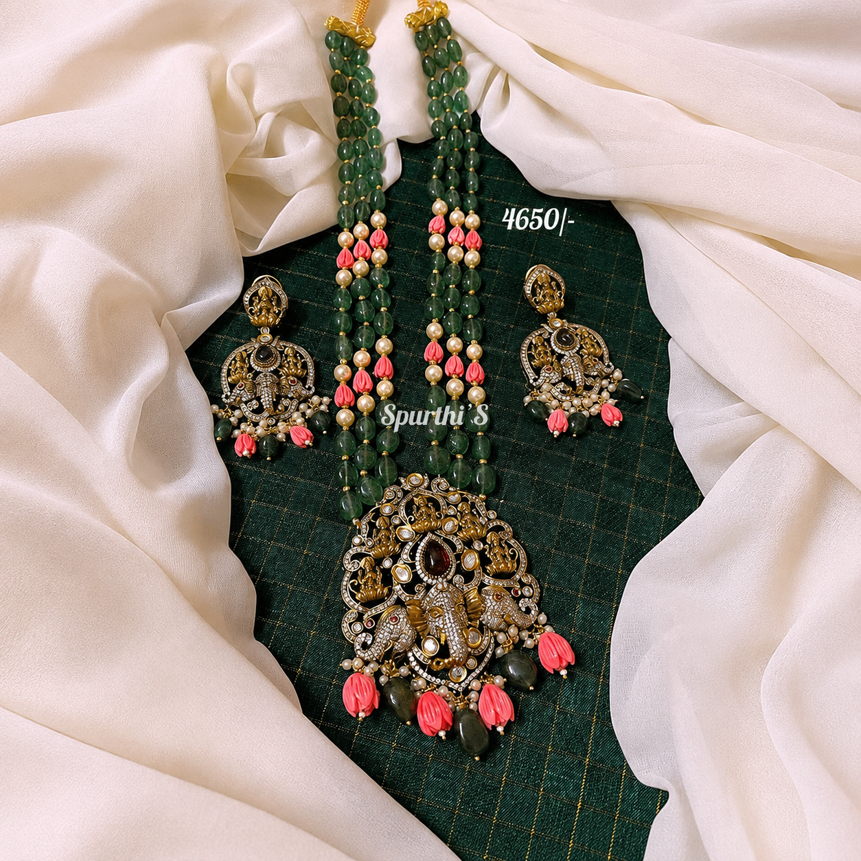 Multicolor Beads Victorian Necklace - BB0051