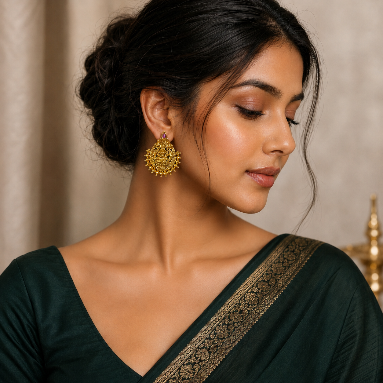 Lakshmi Ruby Nakshi Earring -NE00322