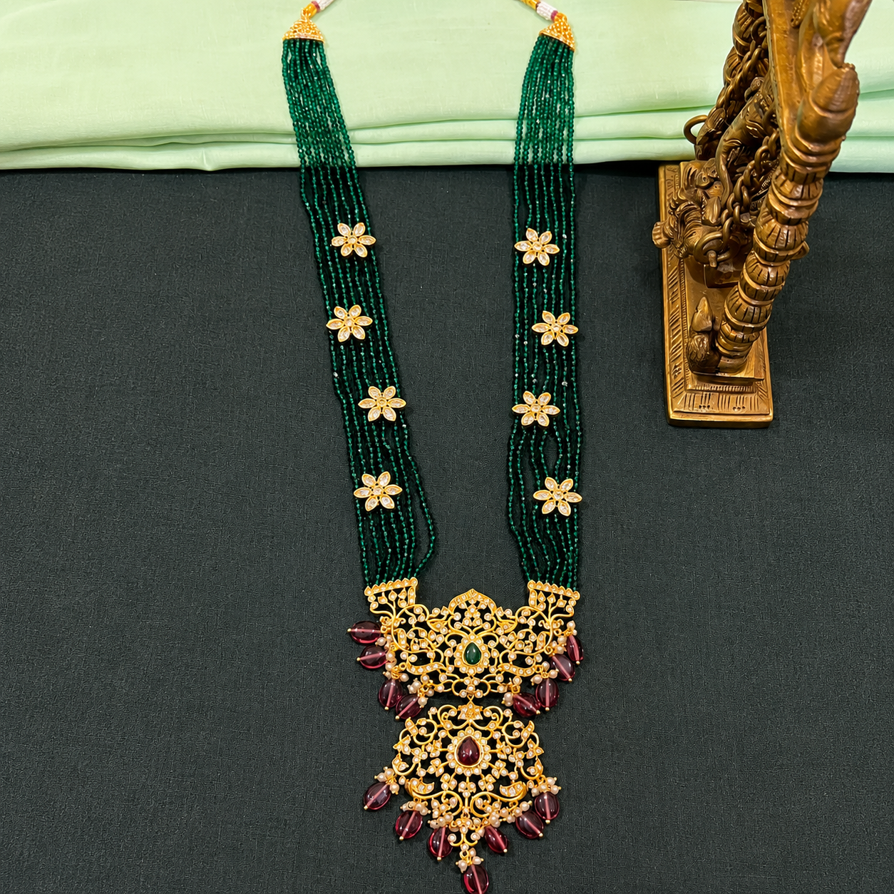 Emerald Pearl Haram With Pendant - PB00541