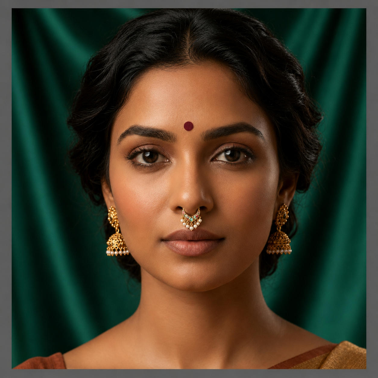 Beautiful Nose Ring With Pearls - NR0039