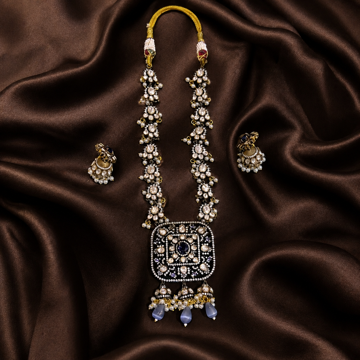Beautiful Antique white stone Victorian necklace - VN00134