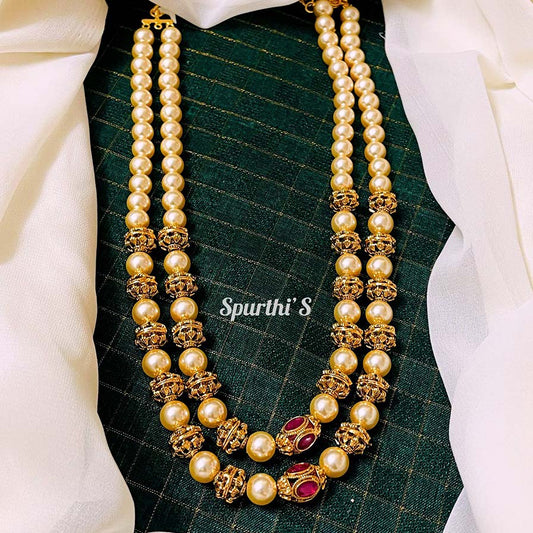 Elegant Pearl Beads double bead haram - BB0024