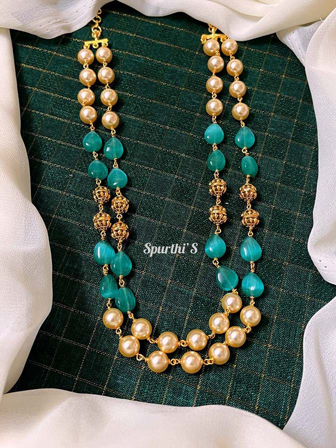 Sky Blue Beads Neacklace - BB0034