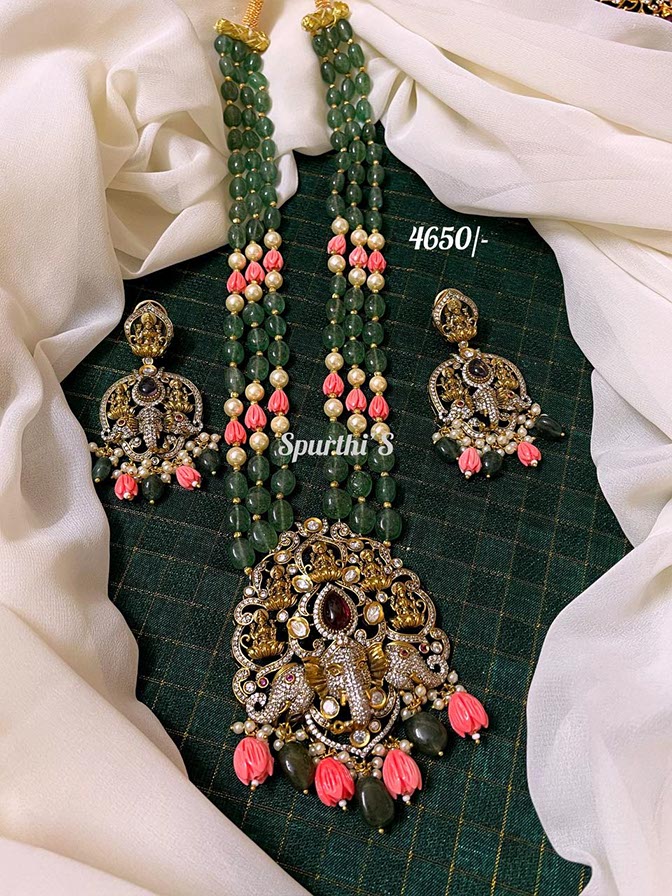 Multicolor Beads Victorian Necklace - BB0051