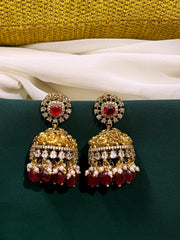 Victorian Ruby jhumkis - VE023