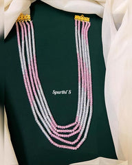 Pink CZ Beads Necklace - CZ0005