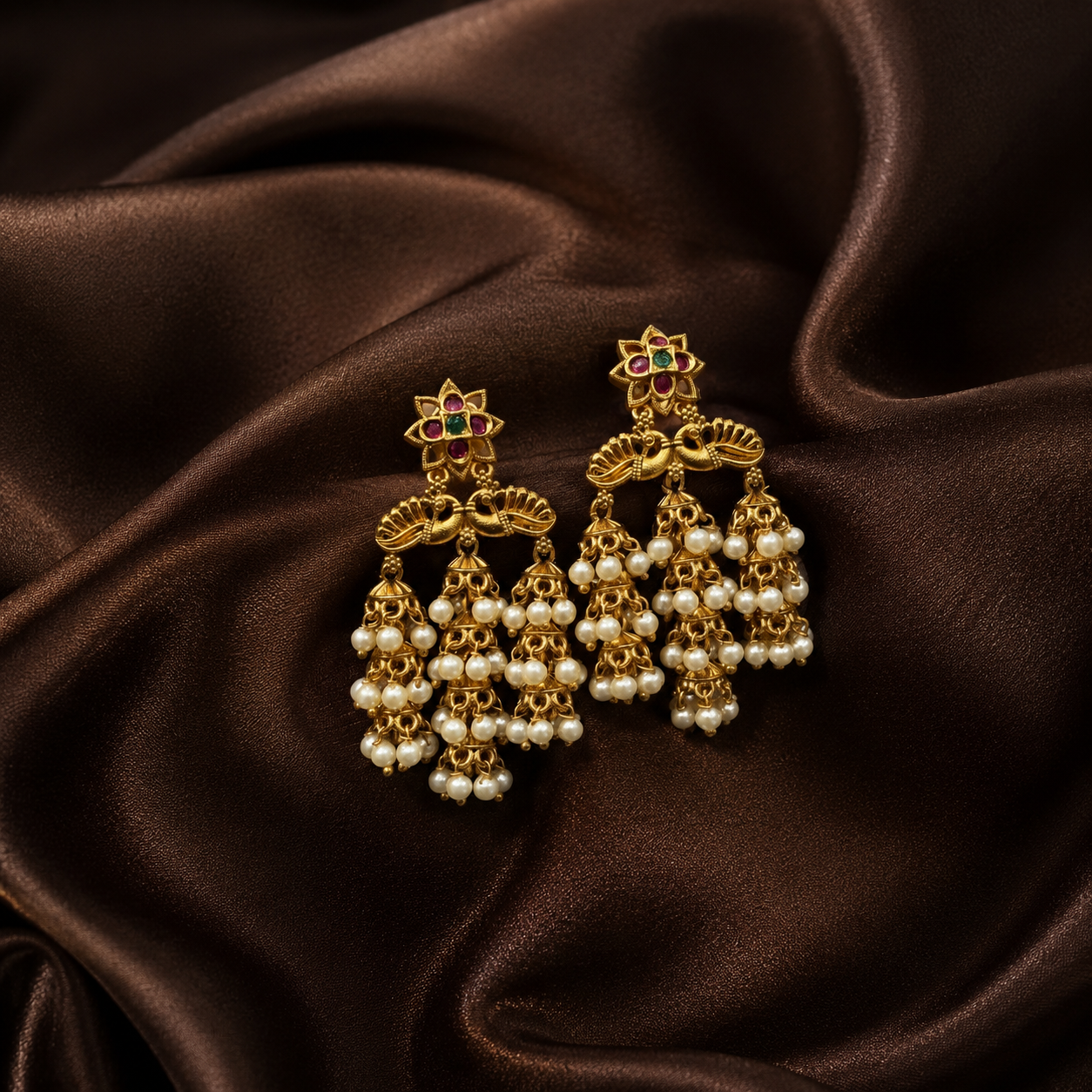 Nakshi 3 step earrings - NE00652
