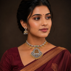 Lakshmi Dollar in Daimond With Jhumkis - DN0097