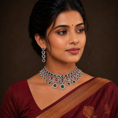 Daimond Multi necklace With Silver Polish - DN0096