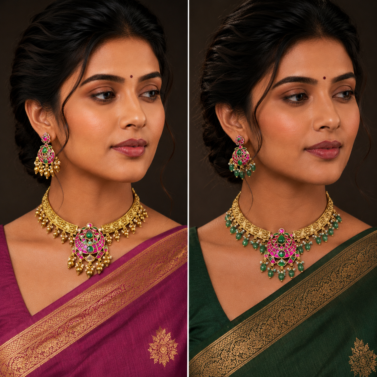 Jadau Kante With Earringd - KN00648