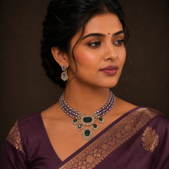 Victorian layered Set with Earrings - VN00190