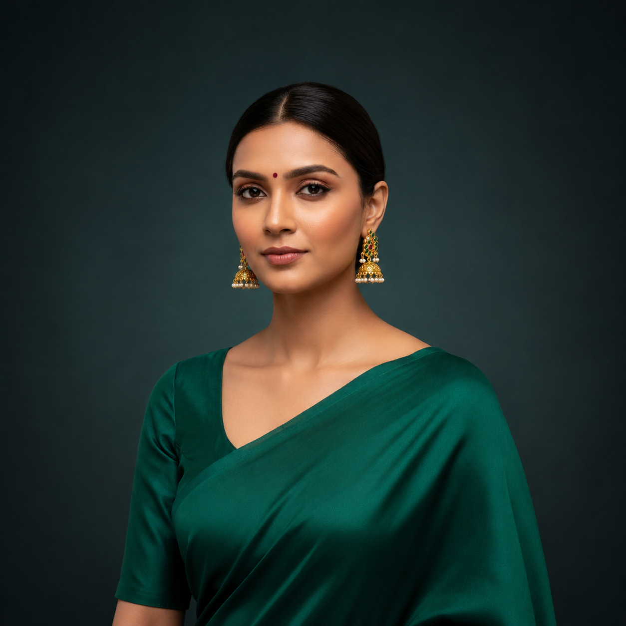 Jadau Peacocok Stud Jhumki - KE00591