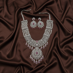 4 liner Daimond haram With Earrings - DH0011