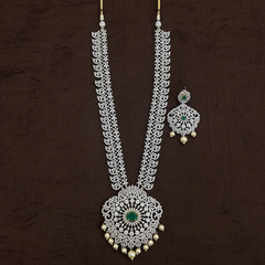 Daimond Long Haram With green Stone - DH0017