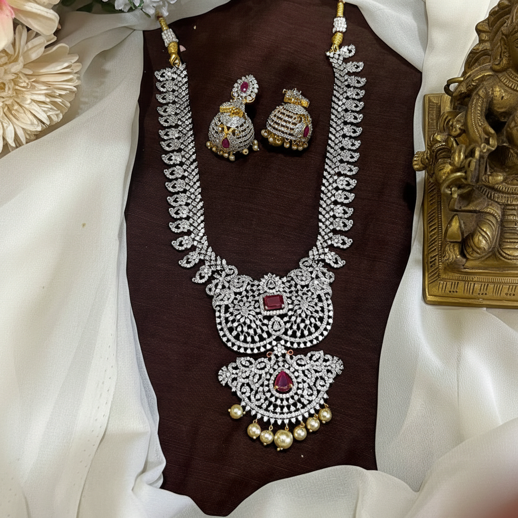 Daimond Mango Mid Length Haram with Jhumki - DH0018