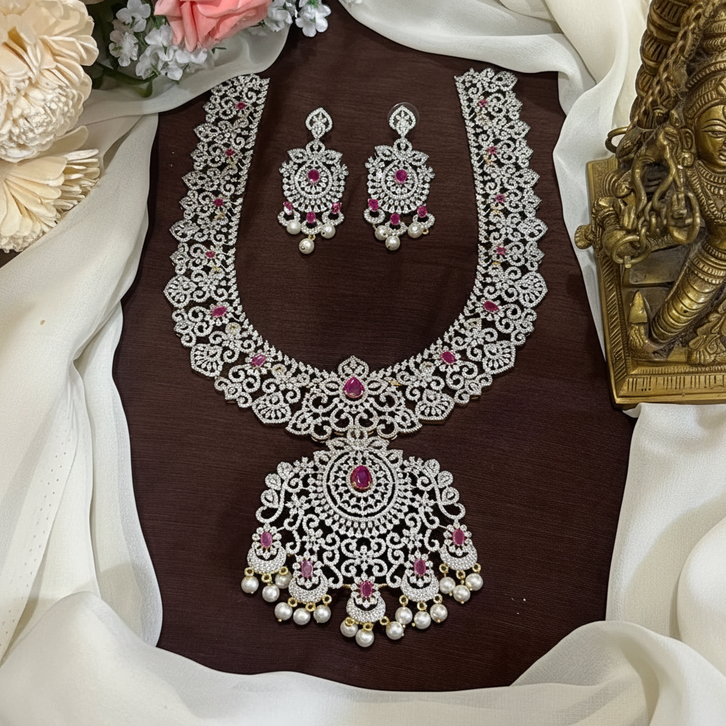 Diamond Mid Length Bridal Haram - DH0020