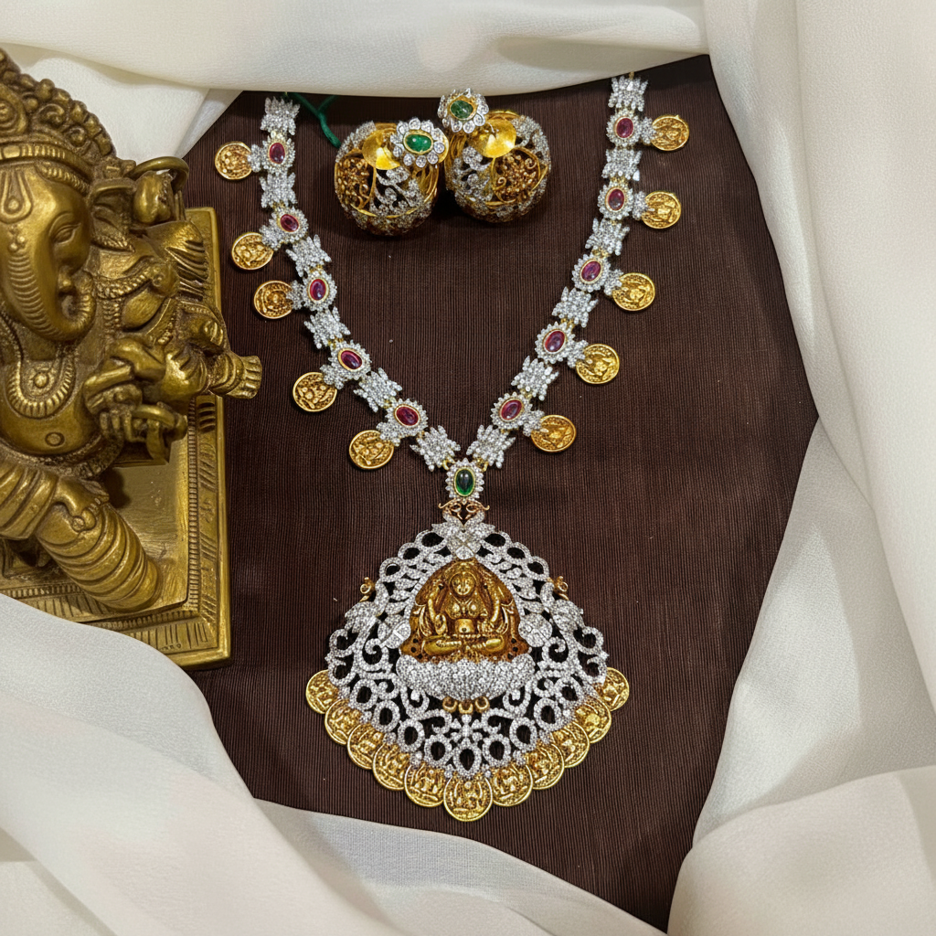 Lakshmi Dollar in Daimond With Jhumkis - DN0097