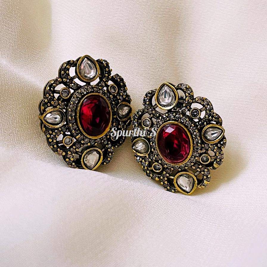 Ruby stone Vicoria Earrings - VE018