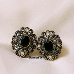 Deep Green Victorian Earrings - VE016