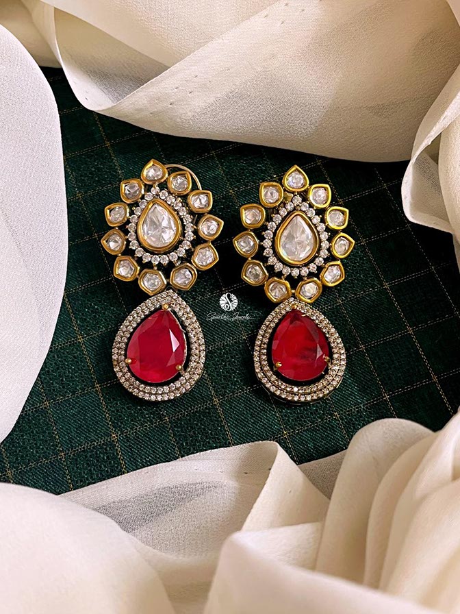 Cherry Red Victoria Earrings - VE011