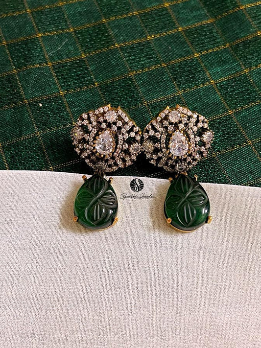 Green AD studded Earrings - VE005