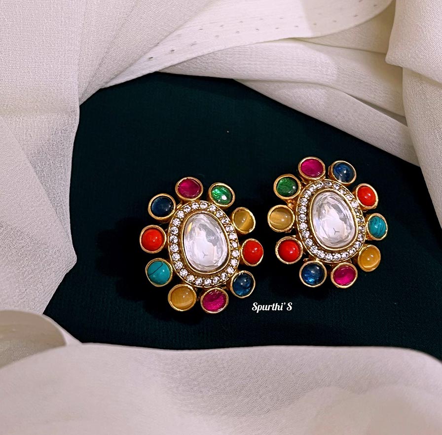 Multicolor American Diamond Earrings - KE0042