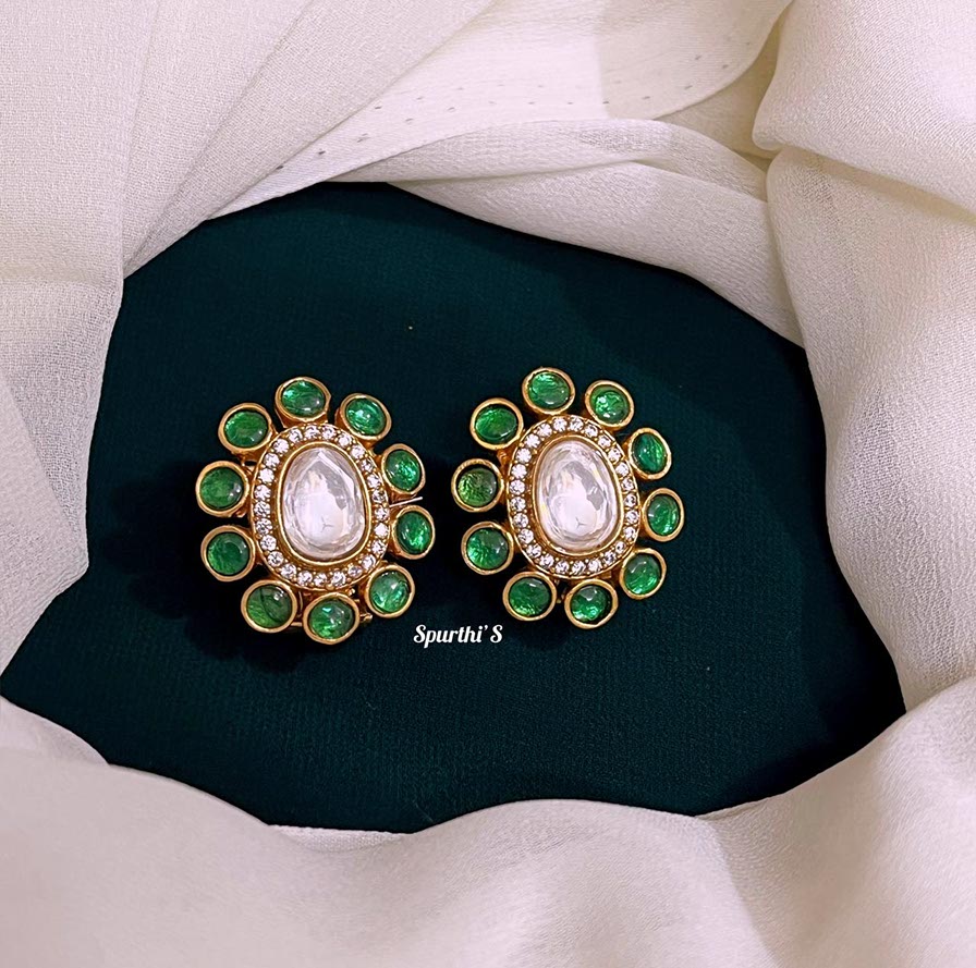 Emerald American Diamond Earrings - KE0043