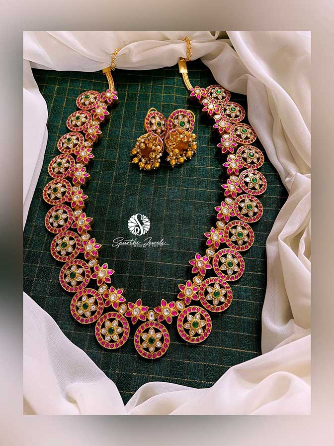 Jadau Kundan Rani Haram with Earrings - KH009