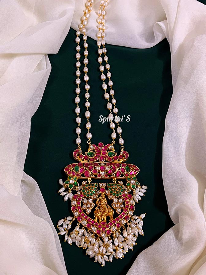 Krishna Pendant Kundan Haram - HJ0048