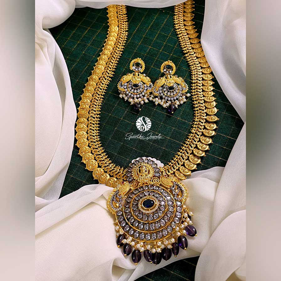 Nakshi Kundan Coin Jewllery with Earrings - HN0017