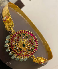 Ruby and Emerald Waist belt in Kundan - WB004