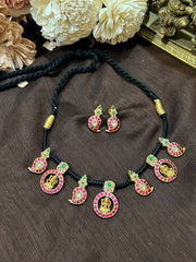 Beautiful Lakshmi and Mango Necklace  in Black Dori  - BD0041