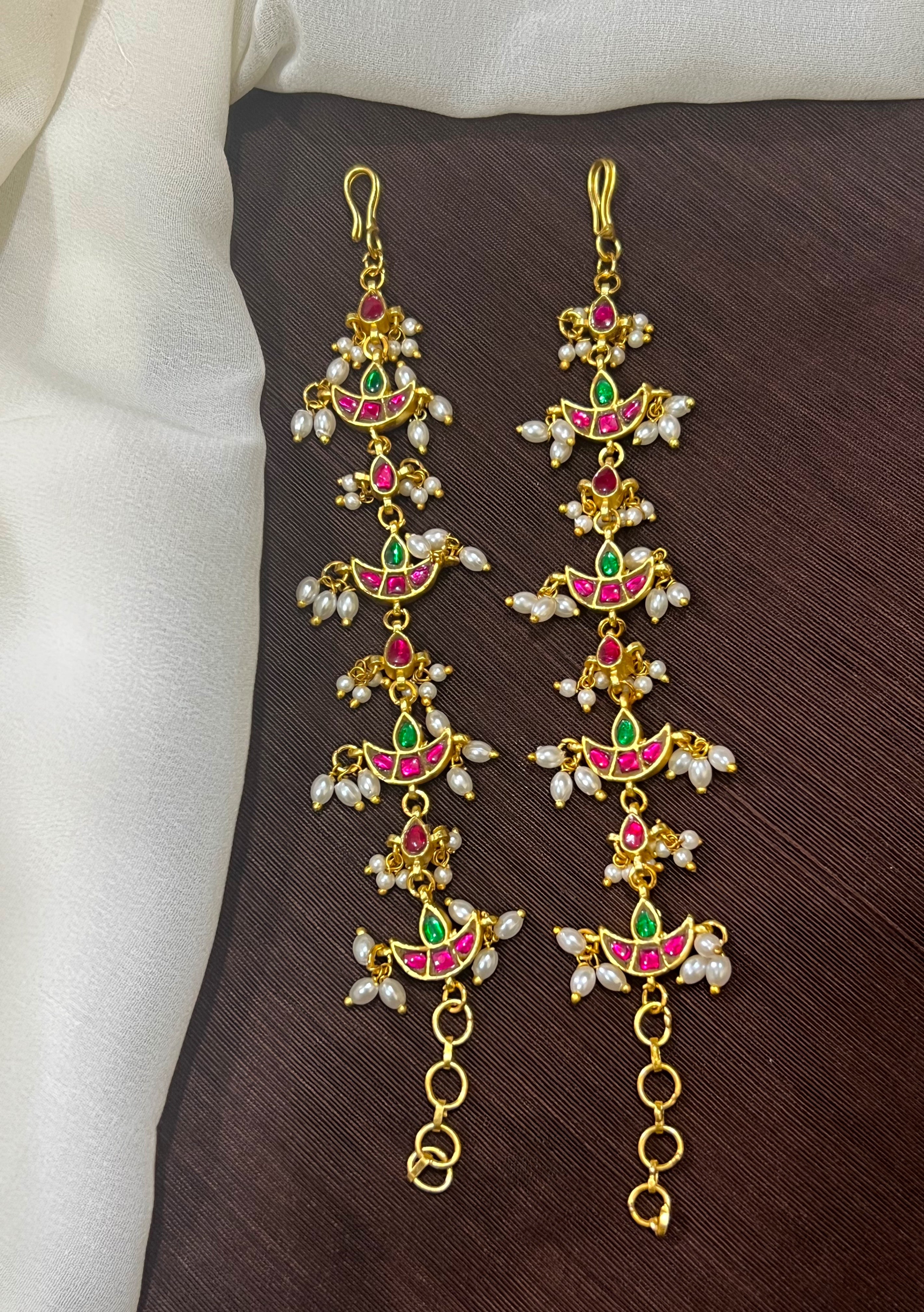 Moon Shaped Multi Kundan Matil - MT0028