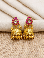 Mango in blue stone Jimikki in Kundan - KE00157