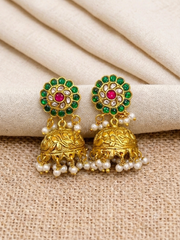 Jadau Bottu Jhumki With Screw - KE00403