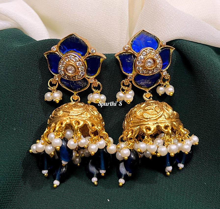 Elegant Blue Jhumki - KE0020