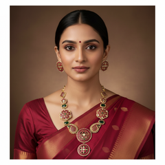 Jadau Long Haram With Studs - KH00409