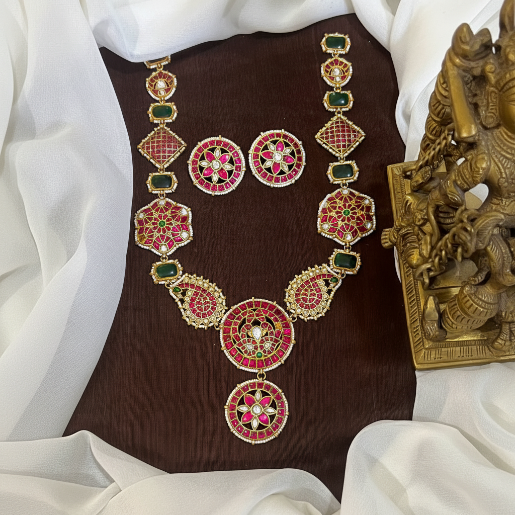 Jadau Long Haram With Studs - KH00409