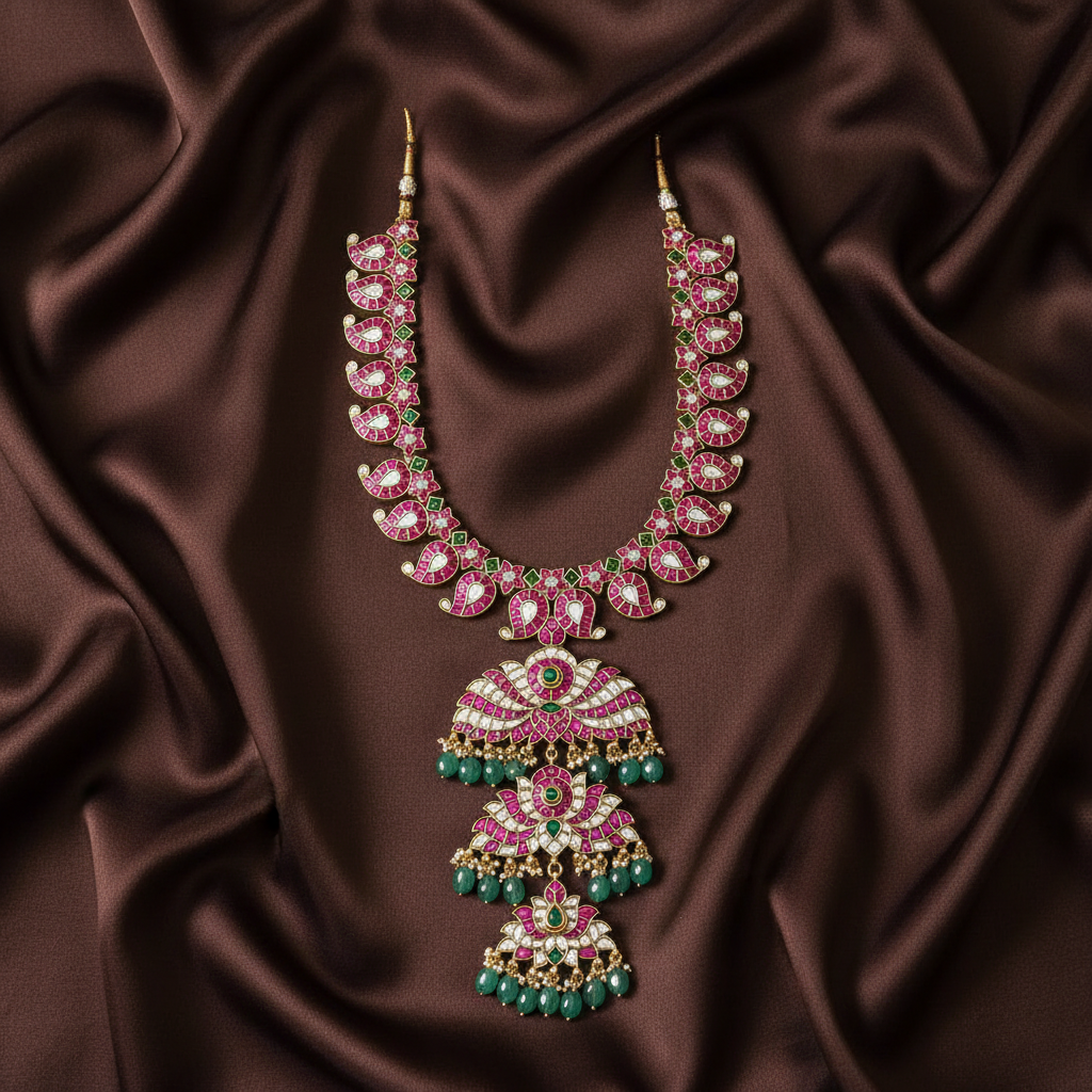 Jadau Mango 3 step Pendant - KH00411