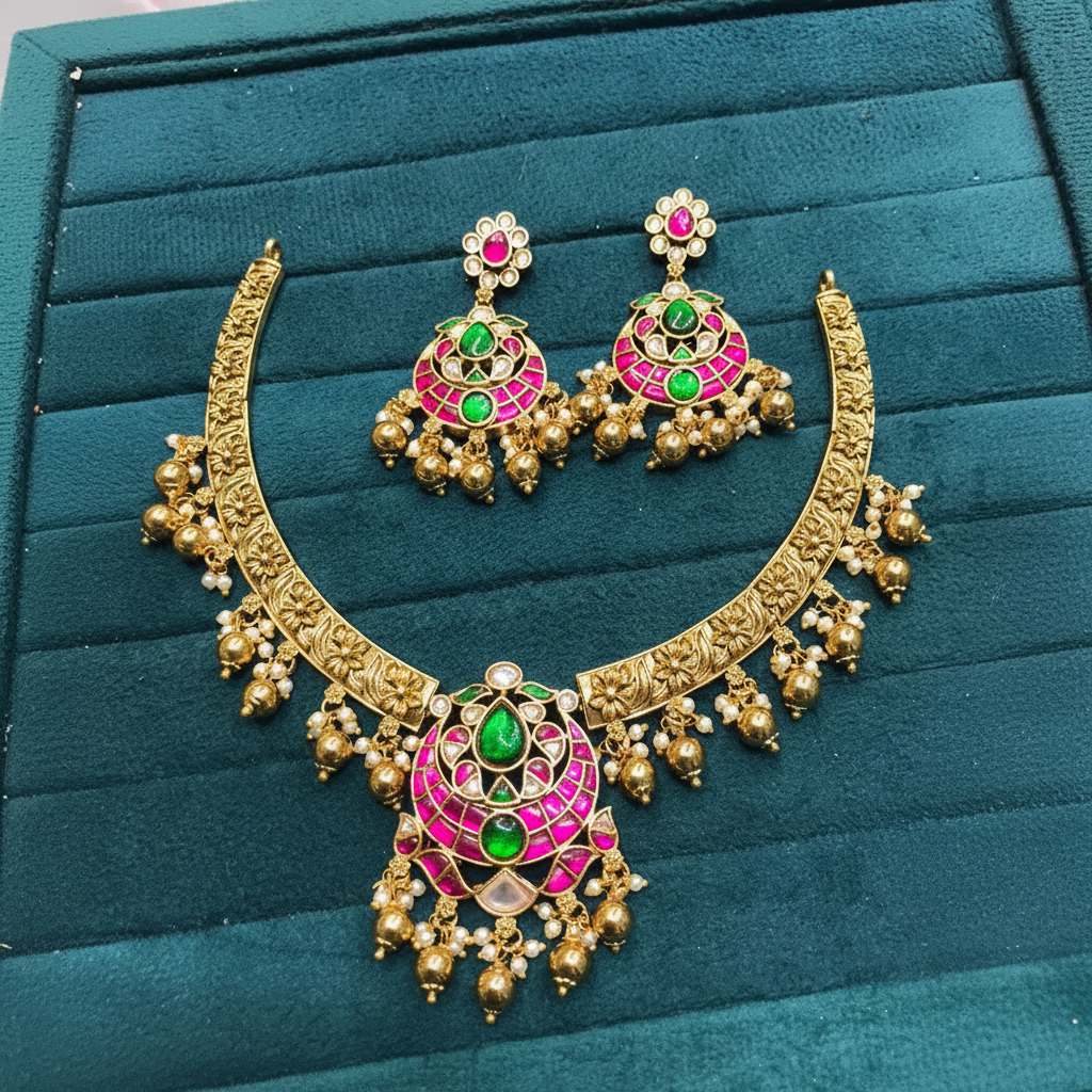 Jadau Kante With Earringd - KN00648