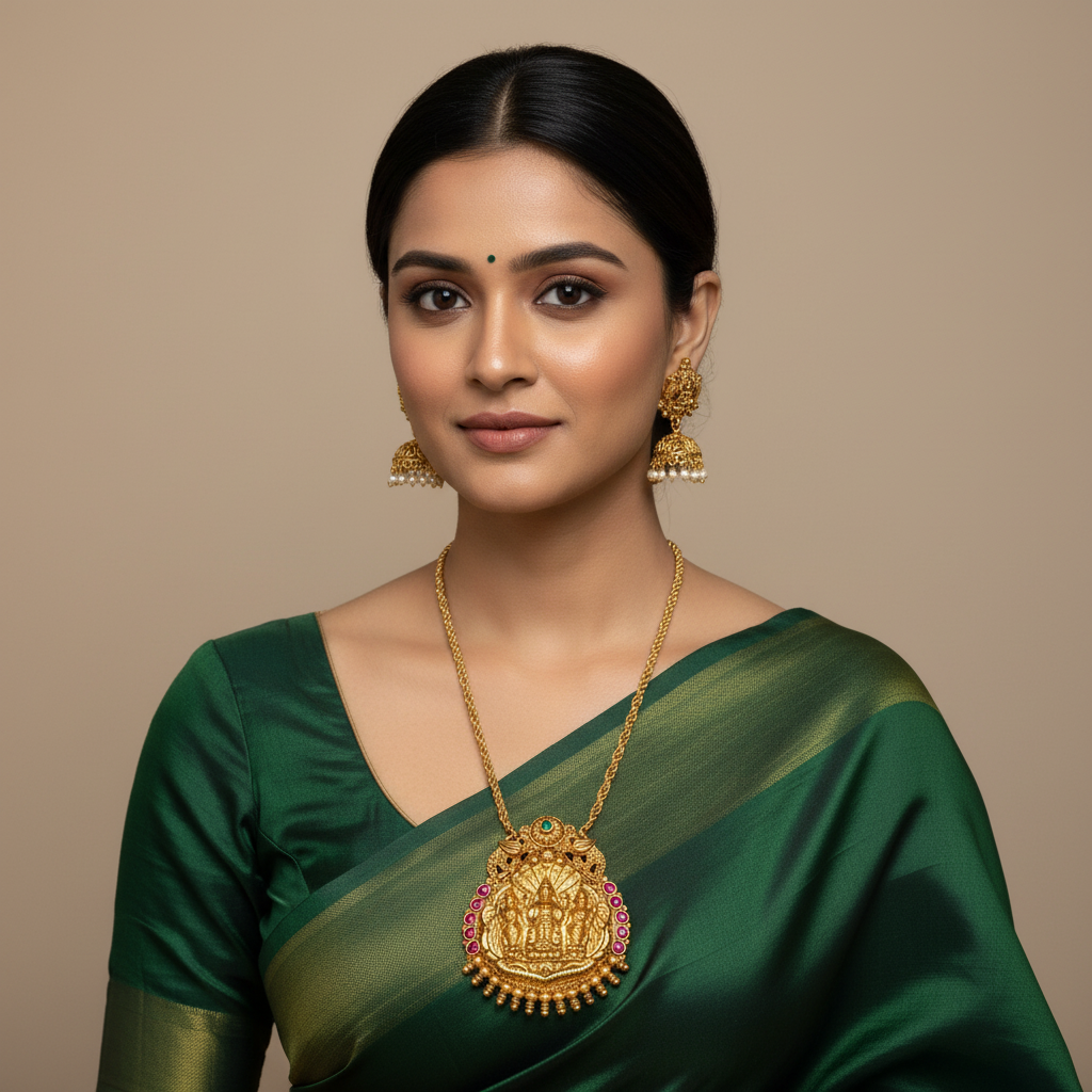 Nakshi Ram Parivar Pendant With Jhumki - NH00442