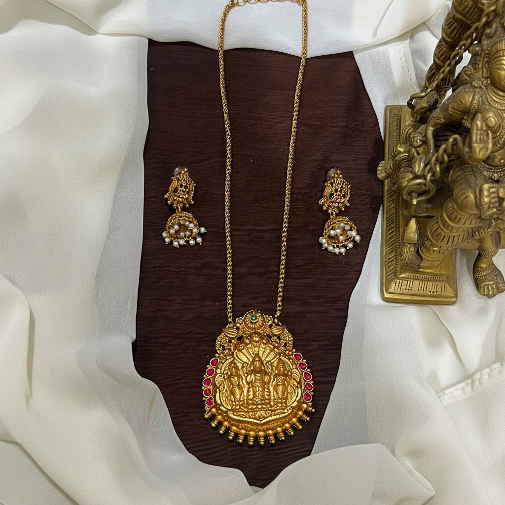 Nakshi Ram Parivar Pendant With Jhumki - NH00442
