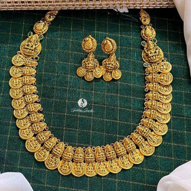 Laxmi Antique Necklace with Earrings - NN0019