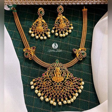 Green Kante Laxmi set with Earrings - NN0029