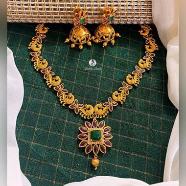 Elegant Nakshi necklace with Earrings - NN0032