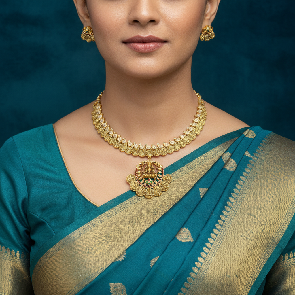 Elegant Gold replica Kaasu Necklace With Detachable Pendant - NN00886