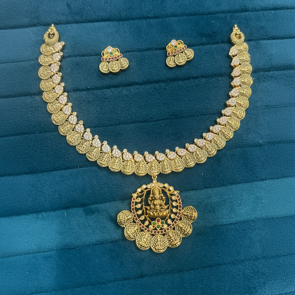 Elegant Gold replica Kaasu Necklace With Detachable Pendant - NN00886