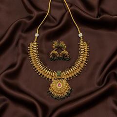Beautiful Antique Finish Kempu Necklace - NN00892
