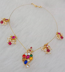 Navaratna Mango Kundan Necklace - KN002