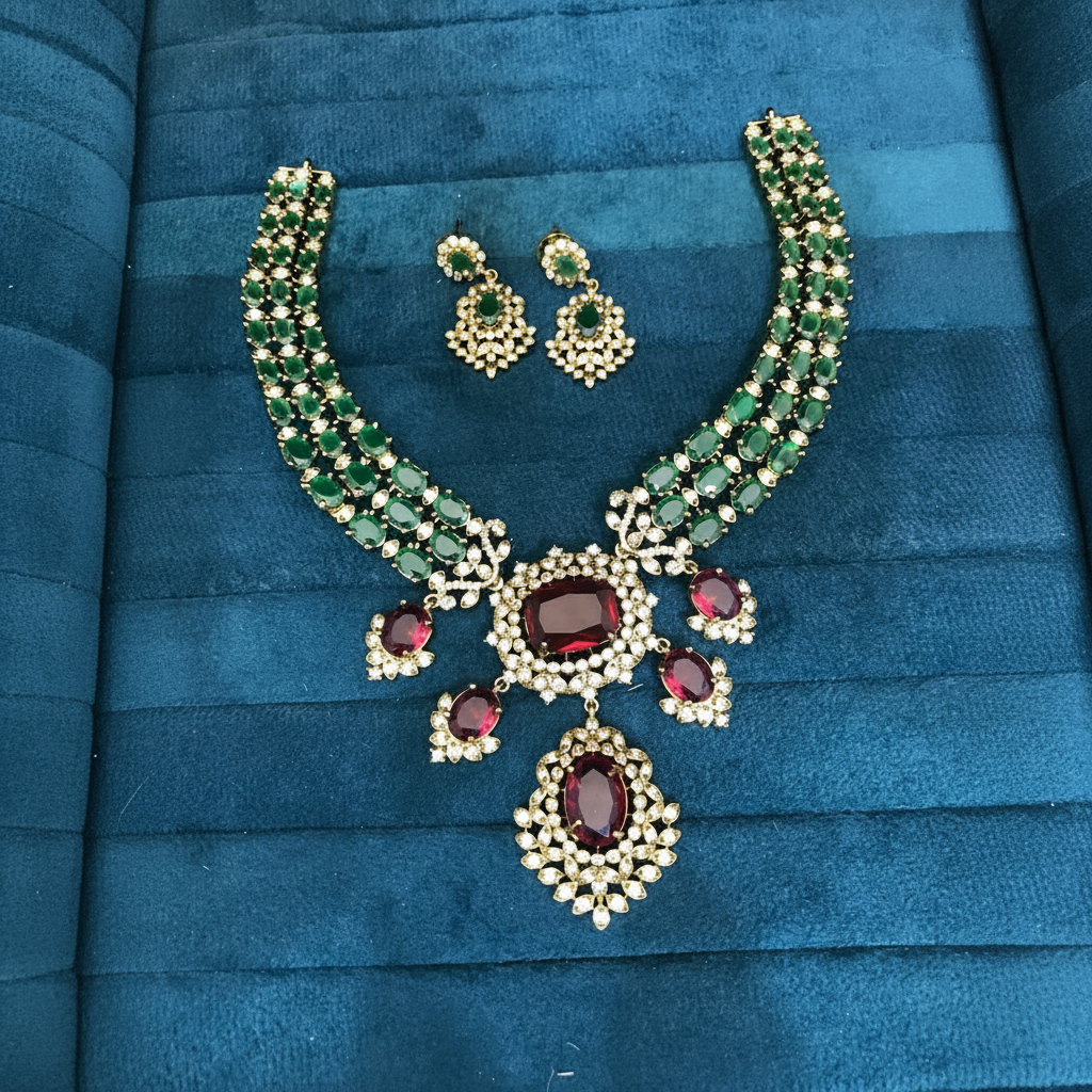 Victorian layered Set with Earrings - VN00190